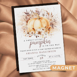 Invitación Magnética Un dulce calabaza de Baby Shower neutral