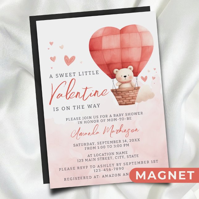 Invitación Magnética Un dulce pequeño San Valentín va camino a Baby Sho (Subido por el creador)