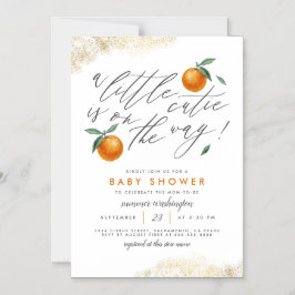 Invitación Magnética Un pequeño Naranja neutral de Baby Shower
