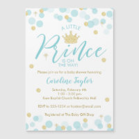 Un pequeño príncipe Baby Shower Blue Gold Purpurin