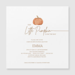 Invitación Magnética Un poco de calabaza caen en Baby Shower neutral de