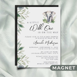 Invitación Magnética Un poco salvaje un Elefante Safari Baby Shower