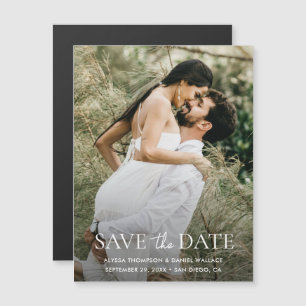 Invitación Magnética Una foto mínima Boda moderna ahorra la fecha