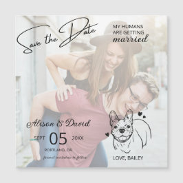 Invitación Magnética Una pareja de fotos Boda de Bulldog francés Salven