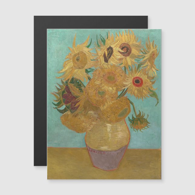 Invitación Magnética Van Gogh - girasoles, tercera versión, repetición (Anverso/Reverso)