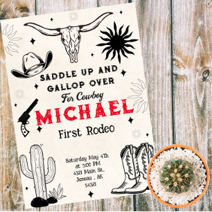 Invitación Magnética Vaquero del Oeste Salvaje Country