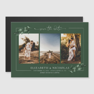 Invitación Magnética Vegetación botánica 3 Boda fotográfica Guardar l