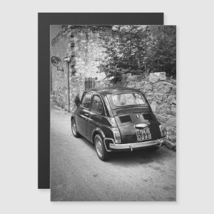Invitación Magnética Vehículo FIAT 500 en blanco y negro