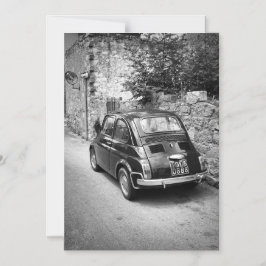 Invitación Magnética Vehículo FIAT 500 en blanco y negro