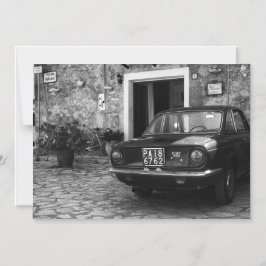 Invitación Magnética Vehículo FIAT de época en Italia monocromo