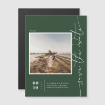 Verde Oscuro | Foto de Guardar la Fecha Moderna Mi