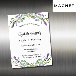 Invitación Magnética Vergüenza de cumpleaños florals eucalipto vegetaci