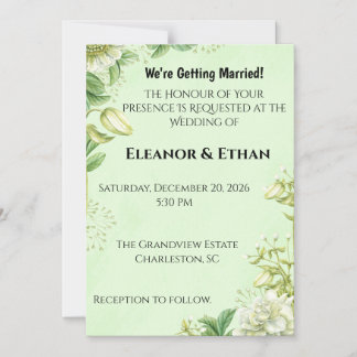 Invitación Magnética Vibrant Yellow Tulip & Ranunculus Formal Wedding I