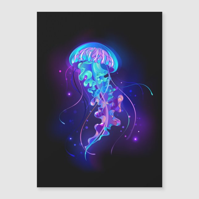 Invitación Magnética Vibrante color Glustre medusas (Anverso)