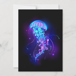 Invitación Magnética Vibrante color Glustre medusas
