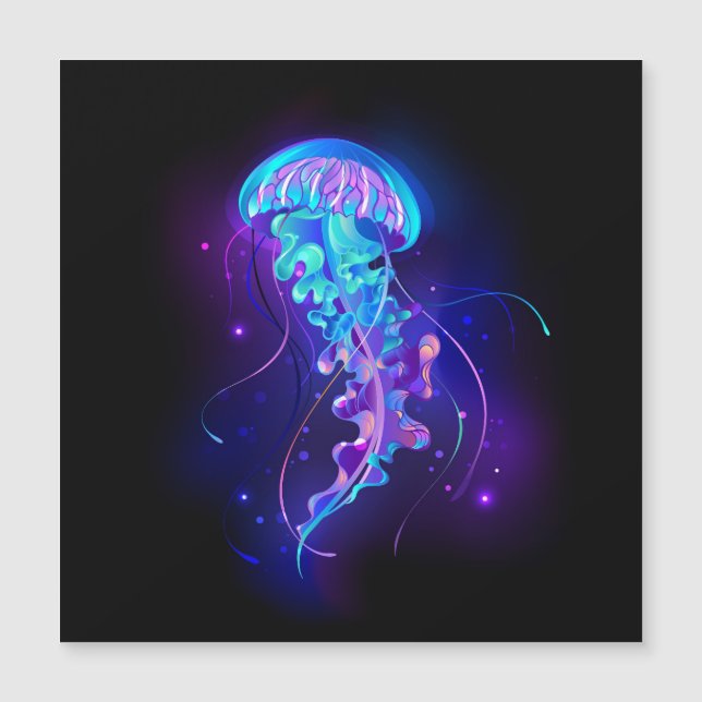 Invitación Magnética Vibrante color Glustre medusas (Anverso)