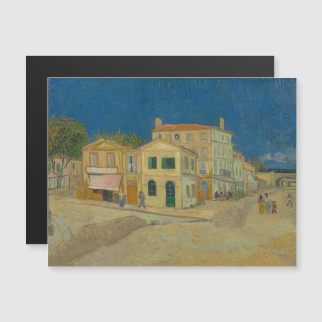 Invitación Magnética Vincent Van Gogh, La Casa Amarilla, La Calle (Anverso/Reverso)