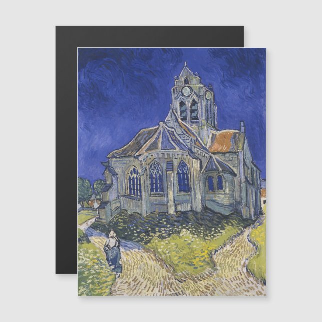 Invitación Magnética Vincent Van Gogh, la Iglesia de Auvers (Anverso/Reverso)