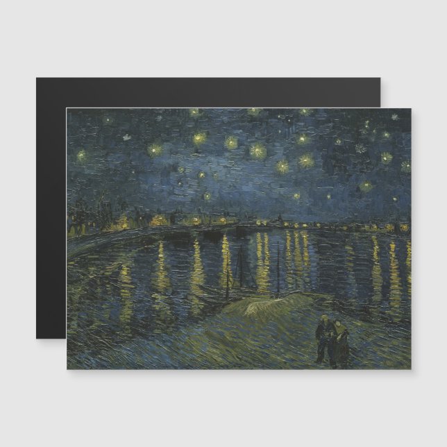 Invitación Magnética Vincent Van Gogh, La noche estrellada sobre el Ród (Anverso/Reverso)