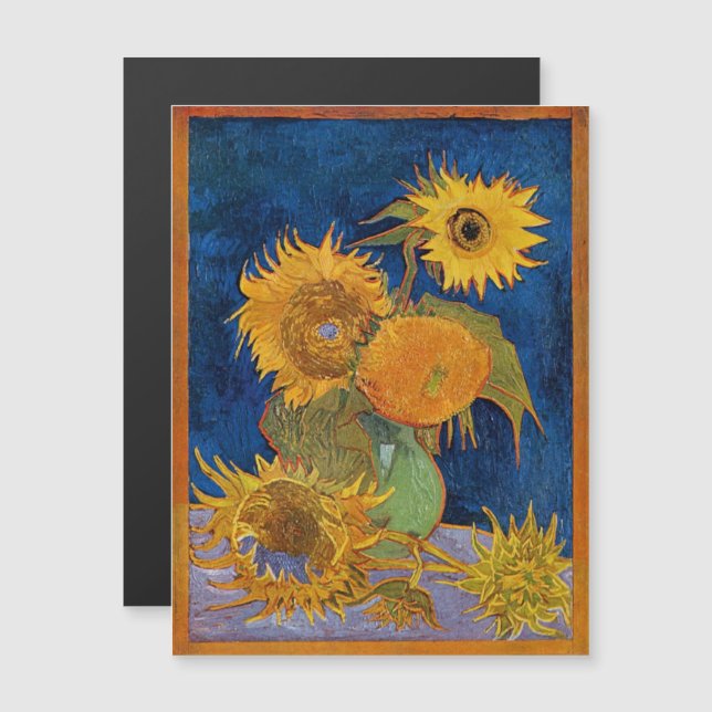 Invitación Magnética Vincent Van Gogh - Sunflowers, 2ª versión (Anverso/Reverso)