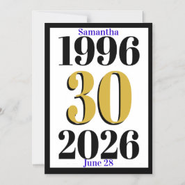 Invitación Magnética Vintage 1996 Milestone 30th Birthday  