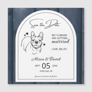 Invitación Magnética Vintage boda francesa de Bulldog salva la fecha