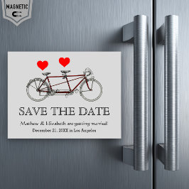 Invitación Magnética Vintage Cute Tandem Bicycle Wedding Salva La Fecha