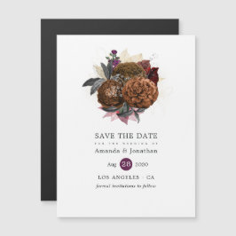 Invitación Magnética Vintage Fall Floral Bouquet Wedding Save the Date