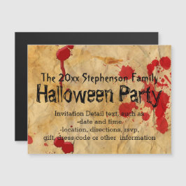Invitación Magnética Vintage Red Bloplter Halloween Party