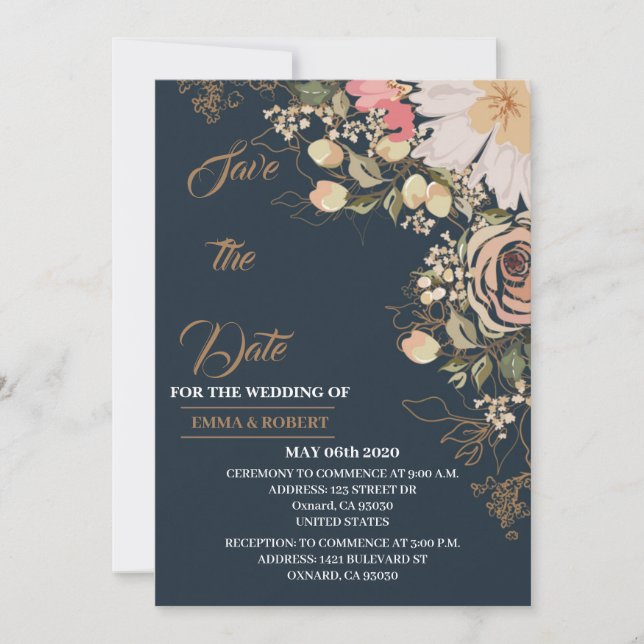 Invitación Magnética Wedding Invitation Cards with (Anverso)