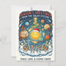 Invitación Magnética Whimsical Solar System Christmas Party with people