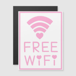 Invitación Magnética "WIFI LIBRE" en rosa
