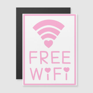Invitación Magnética "WIFI LIBRE" en rosa
