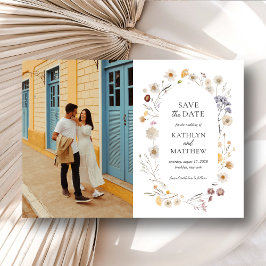 Invitación Magnética Wildflower Boho Moderno Whimsical Save The Date