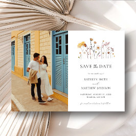 Invitación Magnética Wildflower Boho Moderno Whimsical Save The Date