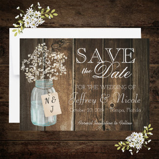 Invitación Magnética Wood Rustic Country Barn Boda Save Date