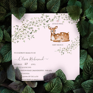 Invitación Magnética Woodland Deer Baby Shower