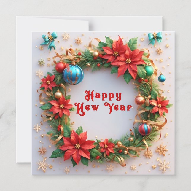 Invitación Magnética Wreath de Navidades festivos (Anverso)