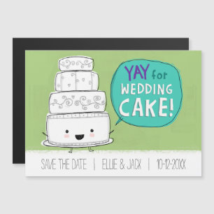 Invitación Magnética ¡Yay por el pastel Boda! Humorístico salva la fech