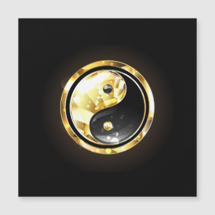 Invitación Magnética Yin Yang dorado en negro