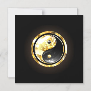 Invitación Magnética Yin Yang dorado en negro