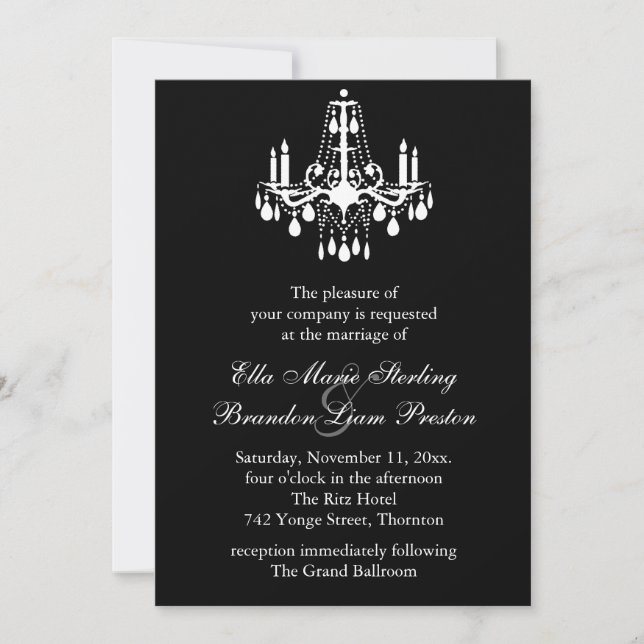 Invitación magnífica 2 (negro) de la boda del (Anverso)