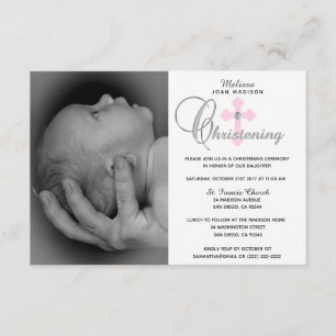 Invitación Magnífica Chica de la Cruz Blanca Rosa
