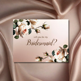 Invitación Magnífica dama de honor de la novia Rosa beige de 