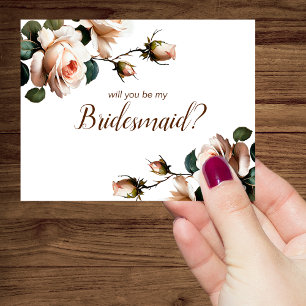 Invitación Magnífica dama de honor de la novia Rosa beige de 