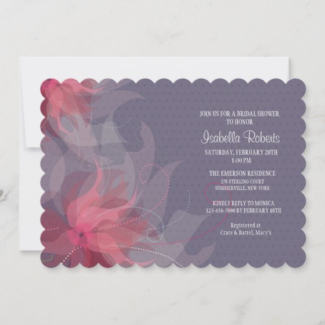 Invitación Magnifica de Color Malva (Anverso)