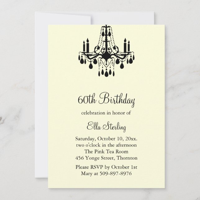 Invitación magnífica del cumpleaños del salón de (Anverso)