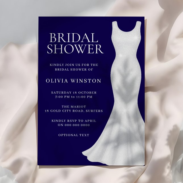 Invitación Magnífica ducha de novia con vestido de brillantez (Subido por el creador)