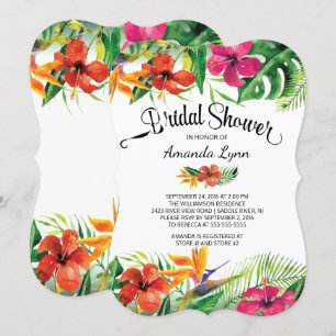 Invitación Magnífica ducha tropical de novias