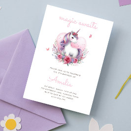 Invitación Magnífica fiesta de cumpleaños de Girlie con flore